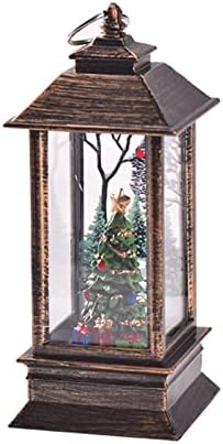 אורות קישוט לחג המולד, פסל עץ חג המולד רטרו מרובע תאורת לד דקורטיבי שולחן זוהר קישוט קישוט קישוט חגיגי מתנה