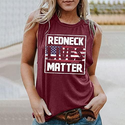 גופייה לנשים, Redneck Live Matter USA ארהב גופיות דגל לנשים ללא שרוולים פטריוטיות 4 ביולי חולצות גרפיות