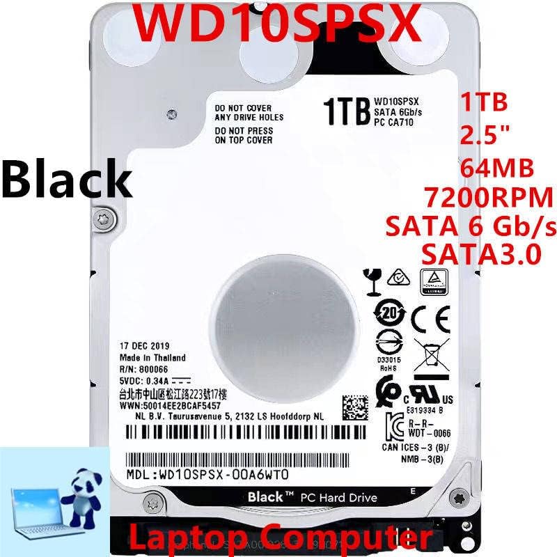HDD לשחור 1TB 2.5 SATA 6 GB/S 64MB 7200RPM לדיסק קשיח פנימי לכונן קשיח למחברת עבור WD10SPSX