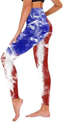 חותלות דגל אמריקאי לנשים בקרת בטן גרביונים פטריוטיים מכנסיים למתיחת כושר מכנסי אימון הרמת התחת