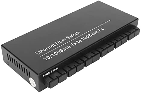 Qinlorgo Ethernet מתג אופטי, TX1310NM סיבים ממיר מדיה ממיר אוטומטית משא ומתן על מחוון LED קומפקטי 8 יציאות