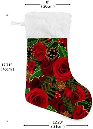 גרבי חג המולד אוהבים פרח ורד ג'ונגל אדום אדום קטיפה קטיפה שרוול קטיפה משפחת קטיפה בהתאמה אישית של