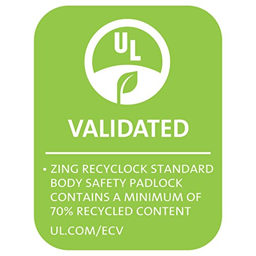 Zing 7045 מנעול בטיחות Recyclock, מפתח כאחד, 1-1/2 אזיק, 1-3/4 גוף, חום