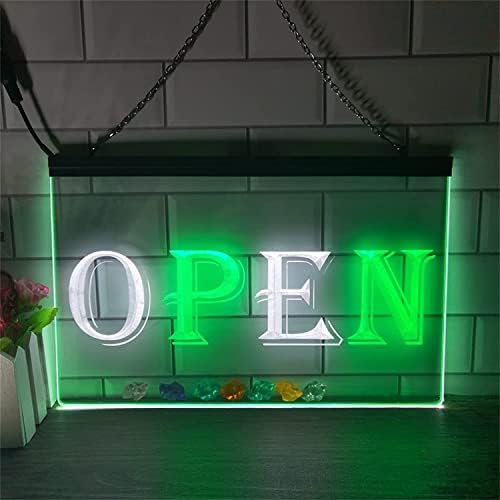 DVtel חנות פתוחה שלט ניאון, אורות ליל עיצוב עסקים בהתאמה אישית אורות ניאון אקריליים, שלט זוהר תלוי קיר, 40x30
