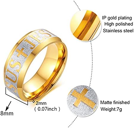 הנוצרי ישו צלב טבעת נירוסטה דתי קמע טבעת קתולי טבעת תכשיטי לגברים בני ייחודי מתנות