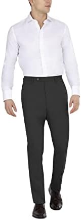 מכנסי חליפת גברים דקני, מוצק שחור, 33 ואט על 30 ליטר