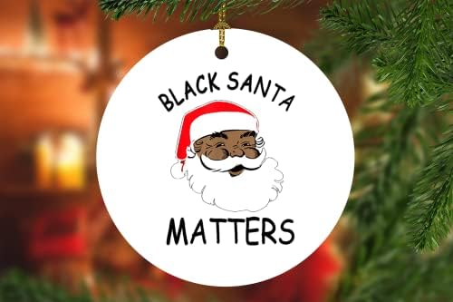 קישוטי ענייני שחור של סנטה שחור אפרו -אמריקני, קישוטים לחג המולד של אפריקה אמריקאית, קישוט סנטה
