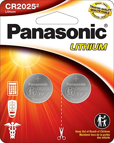 Panasonic CR2025 3.0 וולט ארוך סוללות תאי מטבע ליתיום באריזה עמידה בפני ילדים, מבוסס תקנים ו- CR2032 3.0 וולט