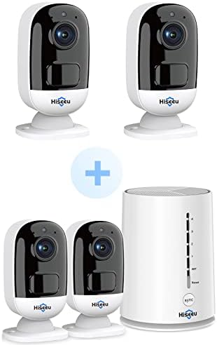 מערכת מצלמות אבטחה אלחוטית של HiSeeu חיצונית, מצלמת אבטחה ביתית 2K עבור מקורה, ללא תיל, חיי סוללה 365