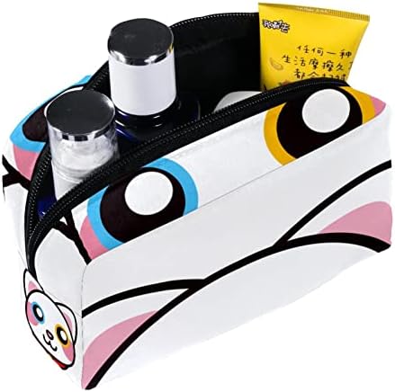 תיק קוסמטי של TbouoBt לנשים, תיקי איפור מרווחים מרחב טאלה מתנת נסיעות, קריקטורה של חיות חתול