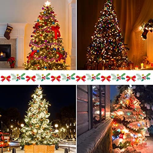 אורות עץ חג המולד - רב -צבעוני 480 LED 9.82ft x 16 אורות טיפה קישוטי חג המולד עם 8 דגמים ופונקציית זיכרון