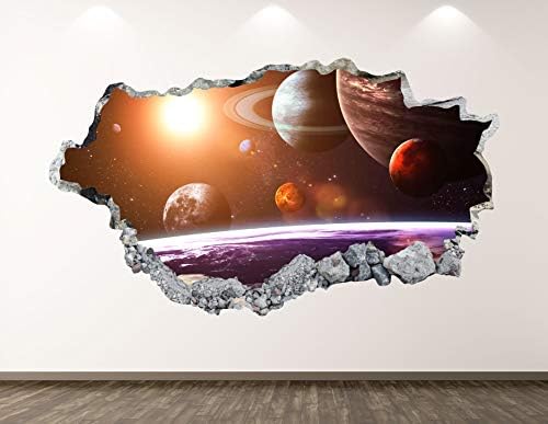 ווסט הר גלקסי קיר חלל מדבקות אמנות תפאורה 3D מנופצת לילדים יקום מדבקת קיר משתלת בית מתנה BL24