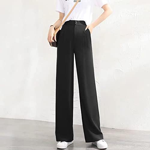 Grge Beuu מכנסי רגל רחבים לנשים גבוהים מותניים גבוהים המותניים המותניים המכנסיים מכנסיים ארוכים מכנסי חליפה