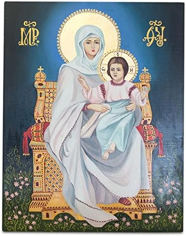 Bestpysanky Plaque Mary Virgin Mary עם ישוע המשיח האוקראיני האוקראיני 12 אינץ '
