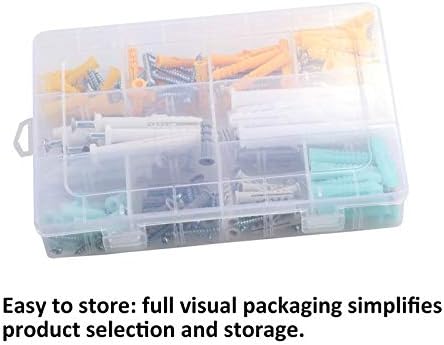 בורג אוקוס חם 200 יחידות עצמי קידוח ברגים הרחבת פלסטיק שרוול מבחר סט ערכת עם תיבת אחסון