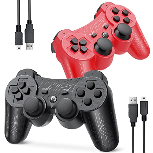 Funcilit for PlayStation 3 בקר אלחוטי לבקרת בקר PS3 עבור PS3 שלט עם הלם כפול 3/חיישן תנועה/Bluetooth,