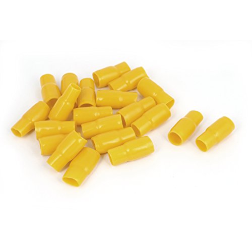 עטיפת שרוול בידוד של כבל חוט UXCell PVC עם 22 חתיכה, 35 ממ, צהוב