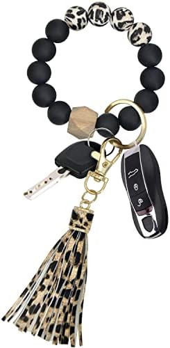 נשים מחזיקי מפתחות פוסונאס לרכב צמיד טבעת מפתח, צמיד מחזיק מפתחות, שרשרות צמיד חרוזים סיליקון