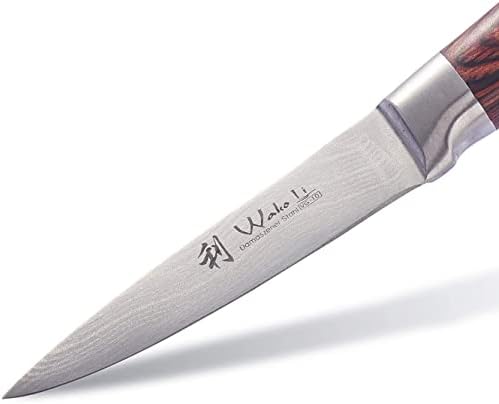 Wakoli Edib Damascus סכין משרד אורך להב אורך 3 אינץ 'סכיני מטבח מקצועיים עשויים סכינים יפנית של