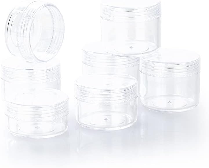 Qixivcom 50 חבילה צנצנת קרם ברורה חדשה 20 גרם צנצנת עגולה ברורה עם אטם רגיש ללחץ BPA ללא מיכל אטום צנצנת ריקה