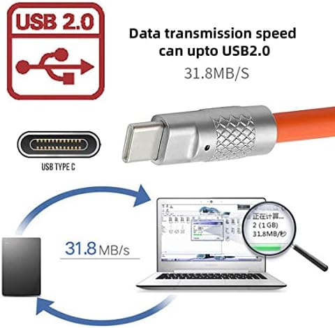 Chenyang USB A ל- USB C כבל, USB סוג C זכר להקליד נוזל זכר סיליקון אולטרה רך 120 וולט טעינה מהירה מטען USB 2.0