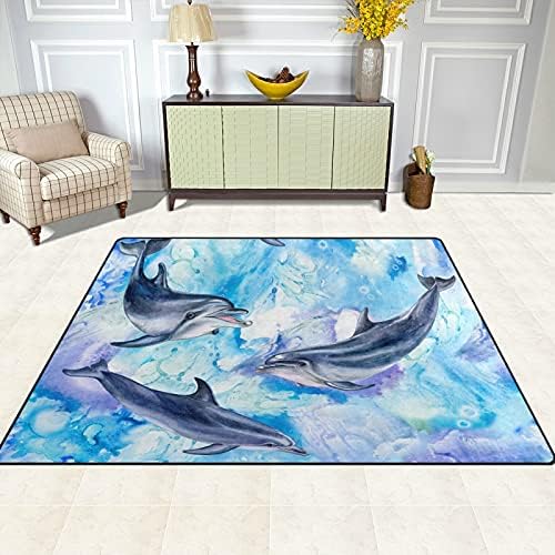 דולפינים כחולים בים שטיחים גדולים של שטיחי שטיחים של פליימט שטיחים לילדים משחק חדר שינה חדר חדר שינה