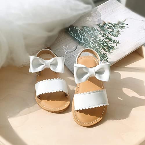 פליקס ופלורה פעוטות סנדלים - נעלי שמלת נערת פרח בוהן פתוחה דירות קיץ של ילד קטן