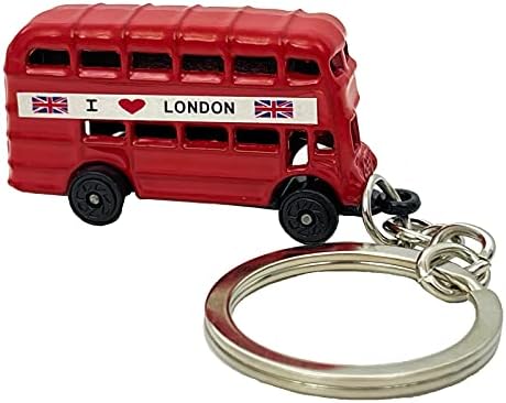 אדום לונדון דקר דקר אוטובוס Die Die Cast Metal Metal Chain, טבעת מפתח או מזכרת מפתח מפתח ומתנה