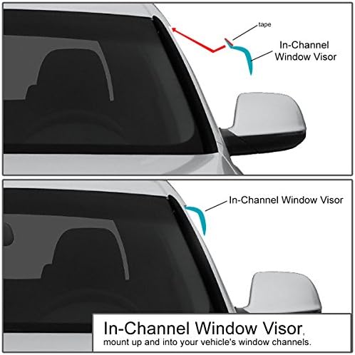 DNA Motoring WVS-T2-0122 Vent Window Deflect Deflect Rain/Sun Sumen, 1 חבילה