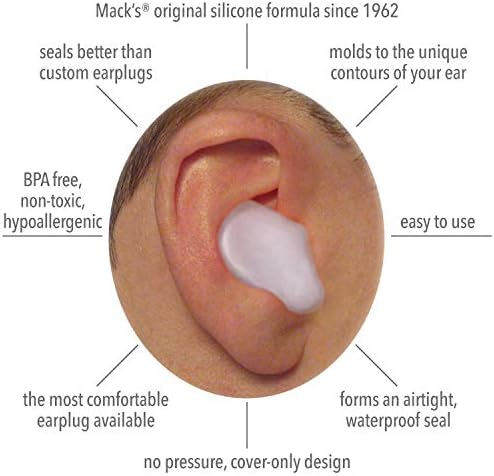 מאק של כרית רך סיליקון אטמי אוזניים - 6 זוג, ערך חבילה – המקורי עובש סיליקון מרק אוזן תקעים לשינה, נחירות,
