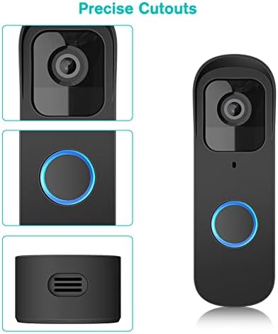 כיסוי CaseBot תואם לפעמון דלת הווידיאו בווידיאו 2021, פרימיום סיליקון מגן על דלת עור עור, שחור
