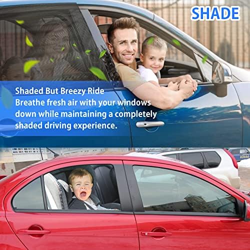 גווני חלון מכונית של פמוטק לתינוק, 2 חבילות נושמות רשת צד רכב חלון צלל, צלל שמש, כיסויי חלון מכוניות הגנה