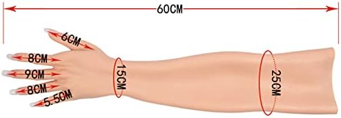 קרוסדרסינג סיליקון כפפת מציאותי נשי עור מלא אורך זרוע עבור טרנסג ' נדרים דרגווין קוספליי תותב, צבע3,