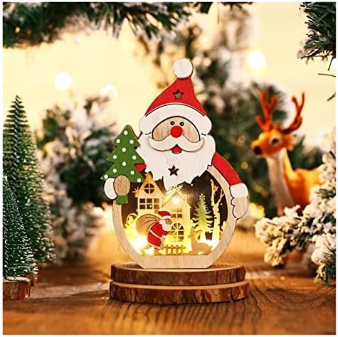 Pifude אבא סגנון חג המולד קישוטים מעץ, חג המולד זוהר סנטה קלאוס שולחן אוכל ויצירת לילדים יצירתי