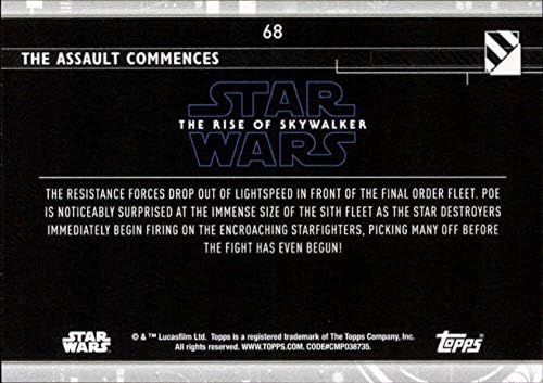 2020 Topps מלחמת הכוכבים העלייה של Skywalker Series 2 Blue 68 התקיפה מתחילה כרטיס מסחר