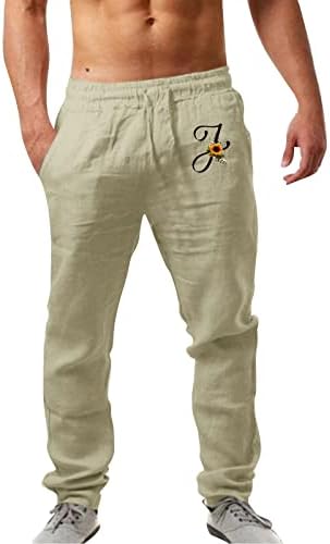 Miashui Jean Cut ישר מכנסיים גברים גברים Mens Mens אופנה מזדמנת כיס מודפס תחרה למעלה מכנסיים בגודל גדול