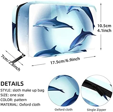 תיק איפור אי -איס, דולפינים אוקיינוס ​​אוקיינוס ​​תבנית חיי קוסמטיקה תיק קוסמטיקה ניידים טיולים