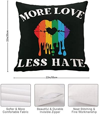 יותר אהבה פחות שנאה שפת קשת לזרוק כרית כיסוי כרית רומנטית מארז LGBTQ קשת קשת הומוסקסואלית גאווה גאווה
