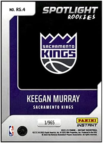Keegan Murray RC 2022-23 Panini Spotlight טירונים /9654 מלכים NM+ -MT+ NBA כדורסל