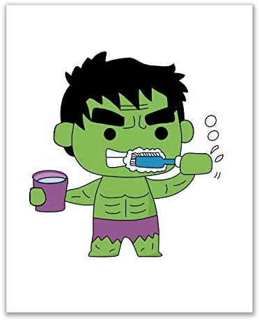תמונות אמבטיה של Hulk- סט של 3 הדפסי פוסטרים