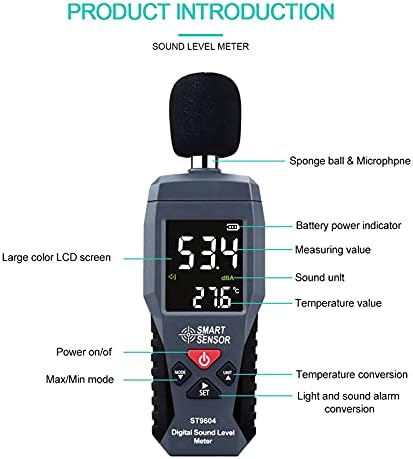 TWDDYC מדידת מד רעש ברמת צליל דיגיטלית 30-130dB DB DECIBEL GALENCER GATECER TESER AUDIO TESER METRO