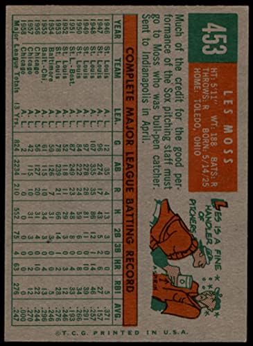 1959 Topps 453 Les Moss Chicago White Sox Ex/MT+ White Sox