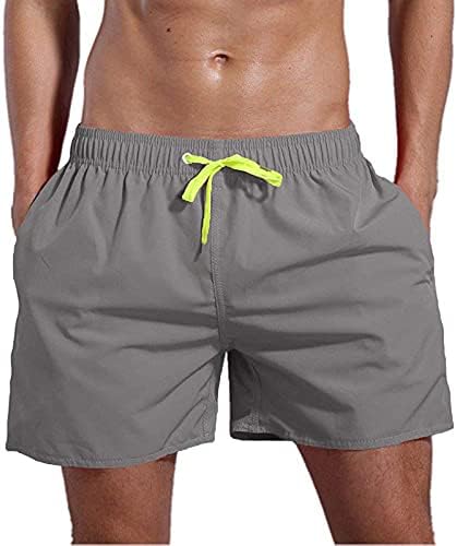 גזעי שחייה של Ubst Mens, מכנסיים קצרים של חוף יבש מהיר של מכנסי מכנסיים קצרים עם בטנת רשת ושריכה מתכווננת