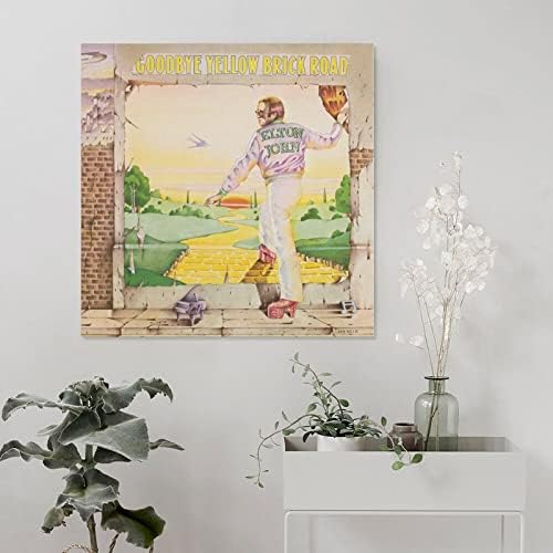 אלטון ג'ון להתראות לבנים צהובות כביש קנבס פוסטר אמנות ואמנות קיר תמונה מודרנית פוסטרים תפאורה לחדר
