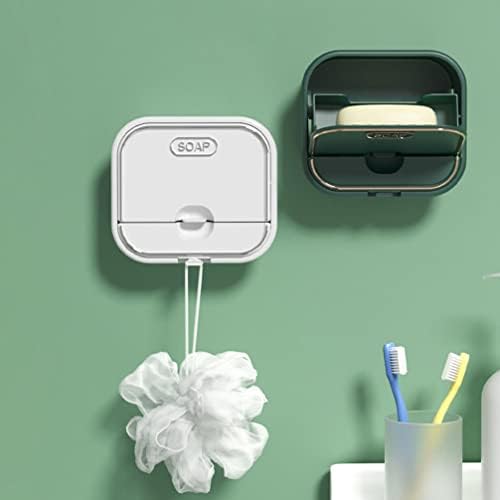 Zerodeko מקלחת קופסת קופסת קיר מפלסטיק קופסת סבון קופסת סבון מחזיק אגרוף- מחזיק סבון בחינם למקלחת אמבטיה מחזיק