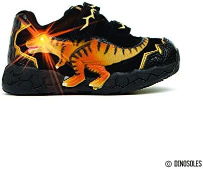Dinosoles 3D T-Rex מהבהב נעל נעליים נמוכות לטופ לילדים לילדים בנים בנות, קל משקל ונושם נעלי ריצה