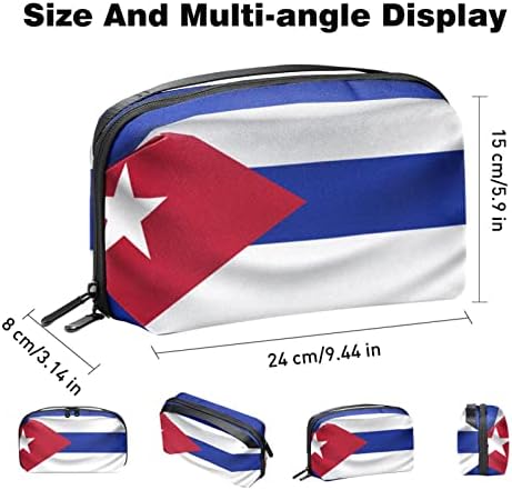תיק איפור נסיעות תיק קוסמטי עמיד למים שקיות איפור תיקי איפור לנשים ונערות, דגל קובה