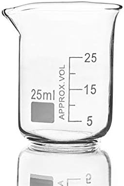 מעבדת גברים הרים 10 יחידות 25 מל כוס זכוכית בצורה נמוכה למעבדה מעבדת כימיה מעבדה במדידת חינוך מעובה ציוד