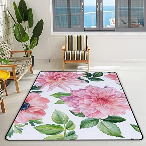 זוחל שטיח מקורה משחק מחצלת פרחים ורוד ורוד לסלון חדר שינה משתלת חינוכית שטיחים שטיחים שטיחים 80x58in