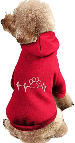 הדפסת כפות דופק דופק קפוצ'ובר סוודר סווטשירט בגדי חיות מחמד מעיל תלבושות עם כלבים וחתולים